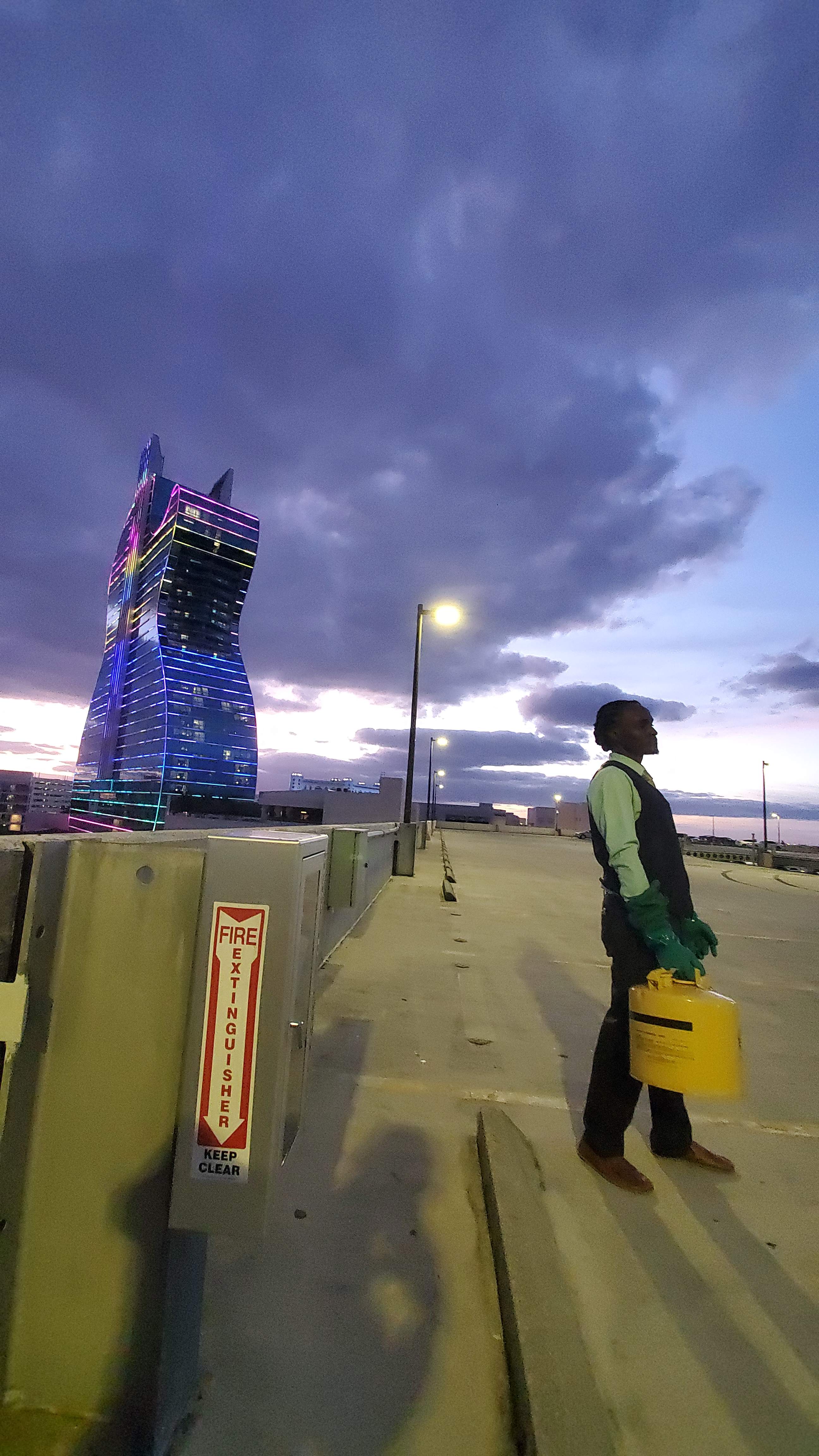 Ancient Future cityscape at twilight